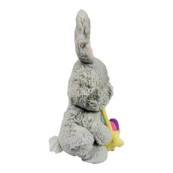 Gund Gray Easter Bunny Chick Basket Plush Stuffed Animal Eggs Easter Spring 13" - Picture 3 of 10